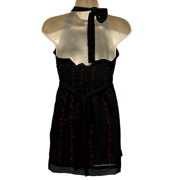 Black Red Baby Doll Halter Sheer Overlay Pink Collection Small Y2K - Picture 4 of 7